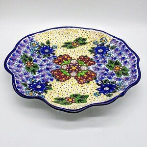 Mexican Talavera Handpainted Fluted Ceramic Plate